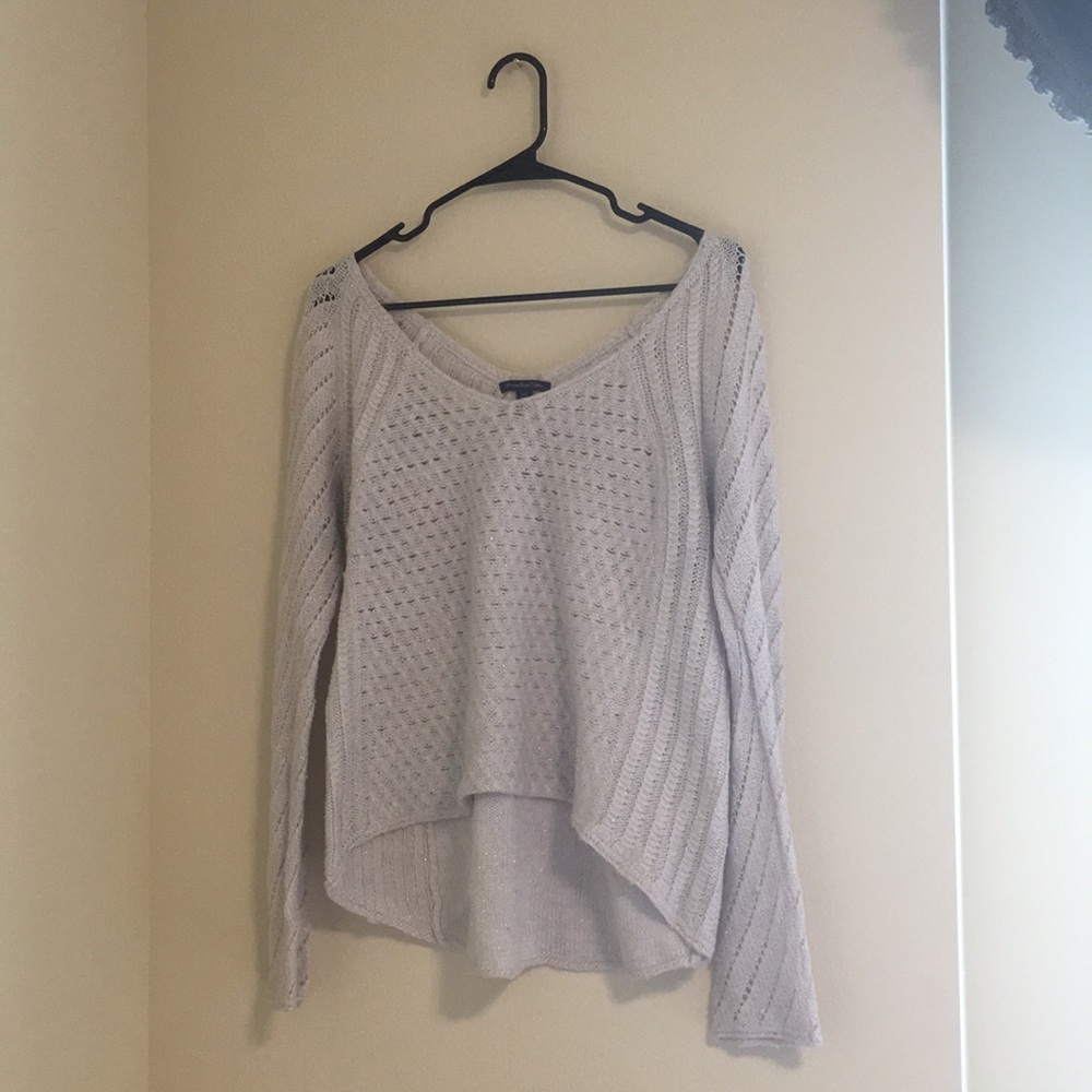 American Eagle sparkly beige sweater